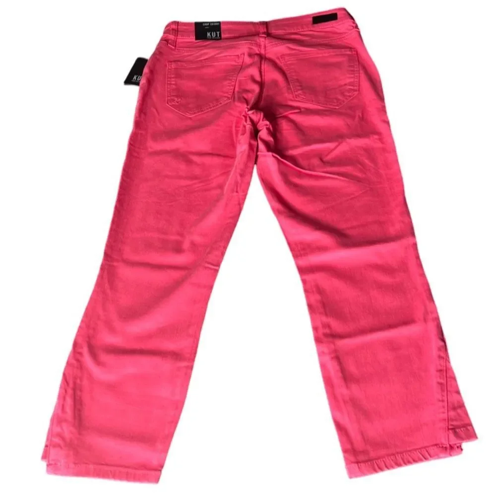 KUT from the Kloth Crop Skinny Stretch Denim Jean in Honeysuckle, Size 6. NWT!